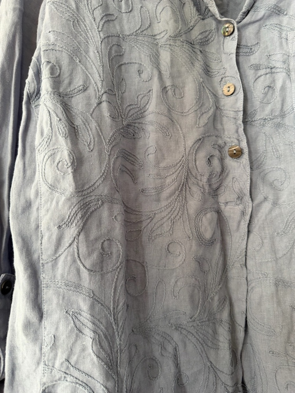 John Mark Light Blue Embroidered Shirt - Picture 6 of 8